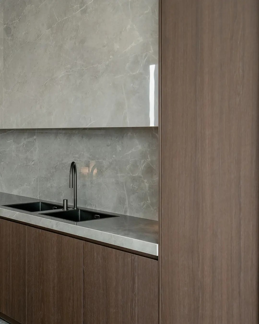 Close-up of RealGrain timber-look surface showing natural wood grain texture and warm tone.